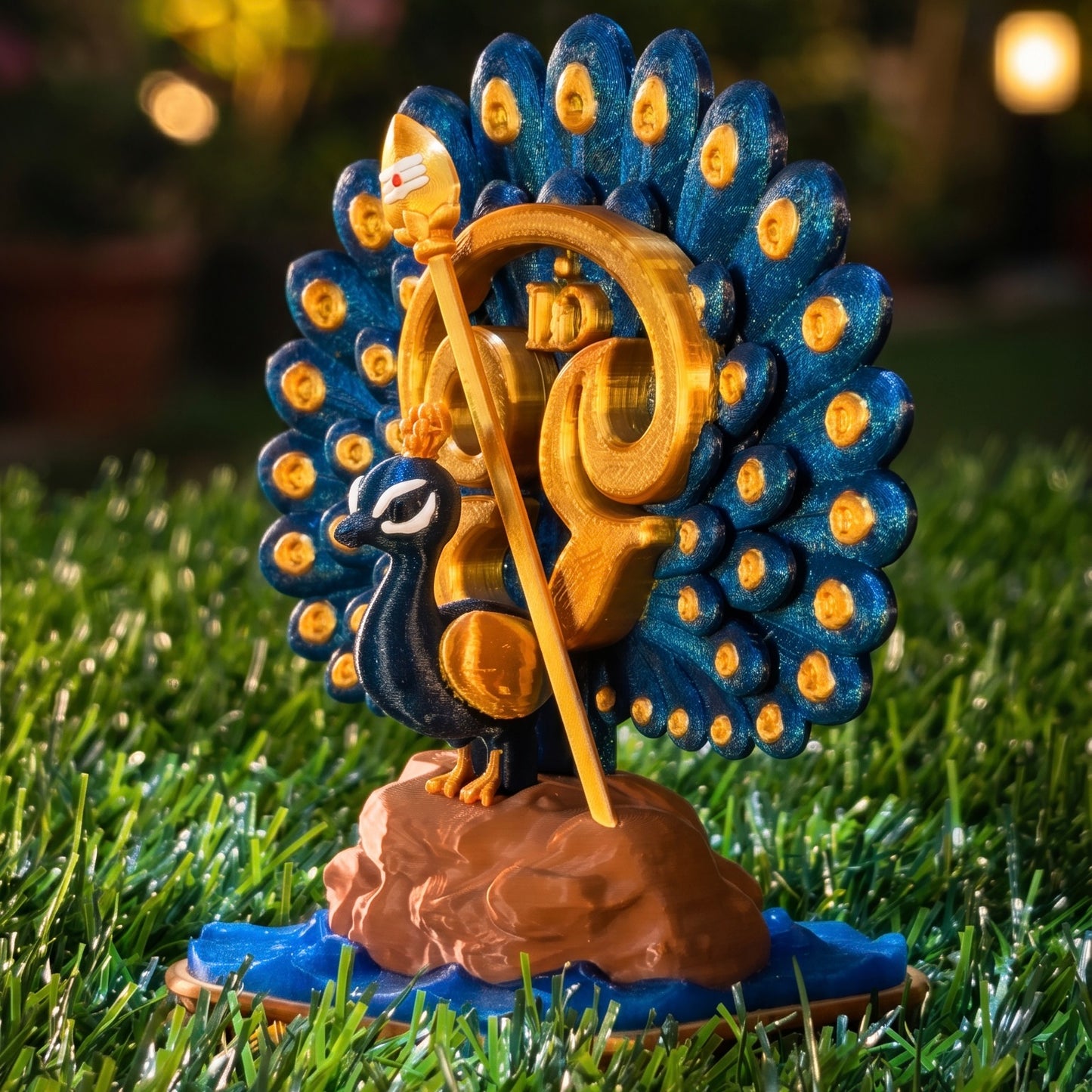 Om Vel Peacock Figurine