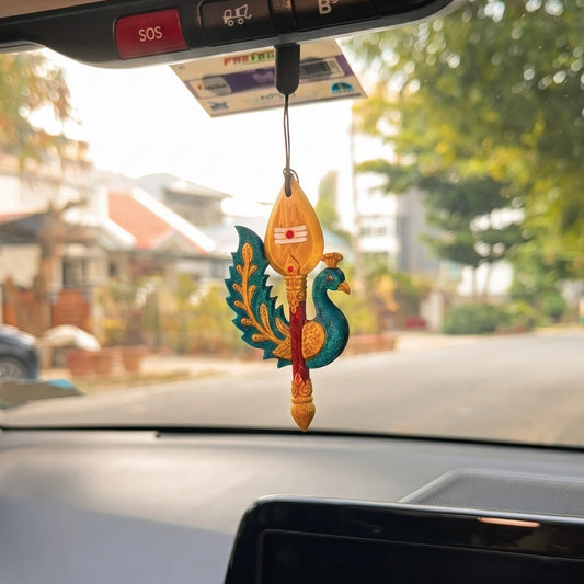 Velum Mayilum Car Hanging | Sparkling Green & Shiny Blue Editions