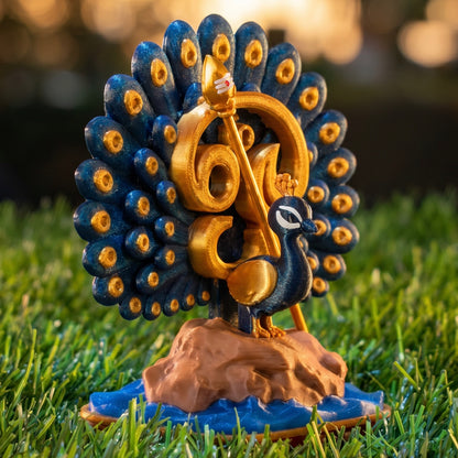 Om Vel Peacock Figurine