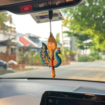 Velum Mayilum Car Hanging | Sparkling Green & Shiny Blue Editions