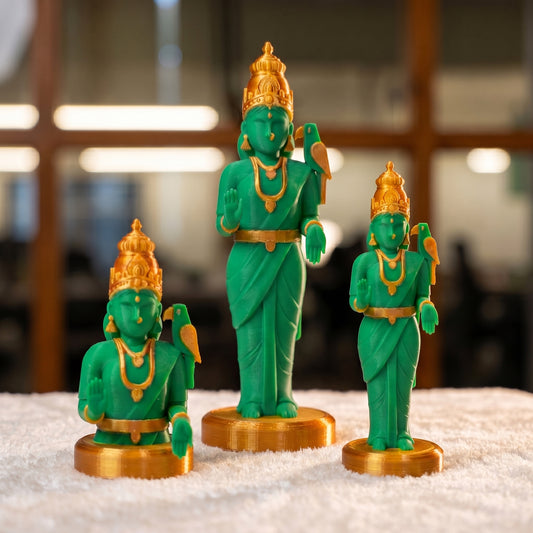 Madurai Meenakshi Amman Figurine – Emerald Green Figurine (3 Size Variants | Standing & Half Form)