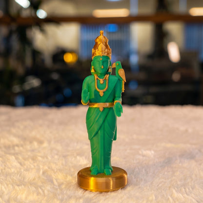 Madurai Meenakshi Amman Figurine – Emerald Green Figurine (3 Size Variants | Standing & Half Form)