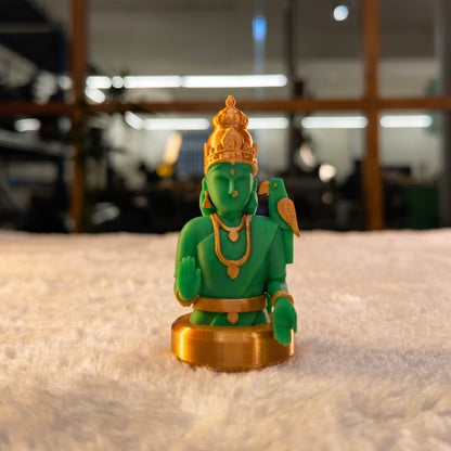 Madurai Meenakshi Amman Figurine – Emerald Green Figurine (3 Size Variants | Standing & Half Form)