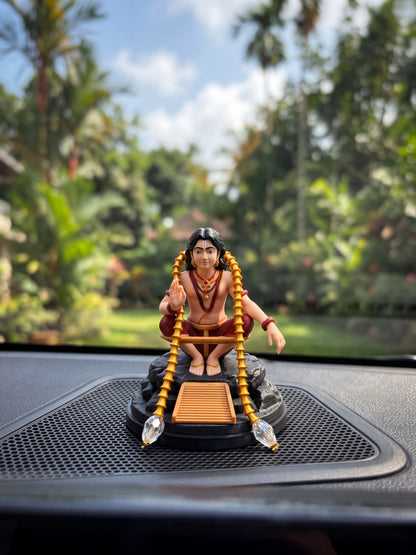 Ayyappa – 3.5" Quick-Remove Car Dashboard Figurine | YugaVeera