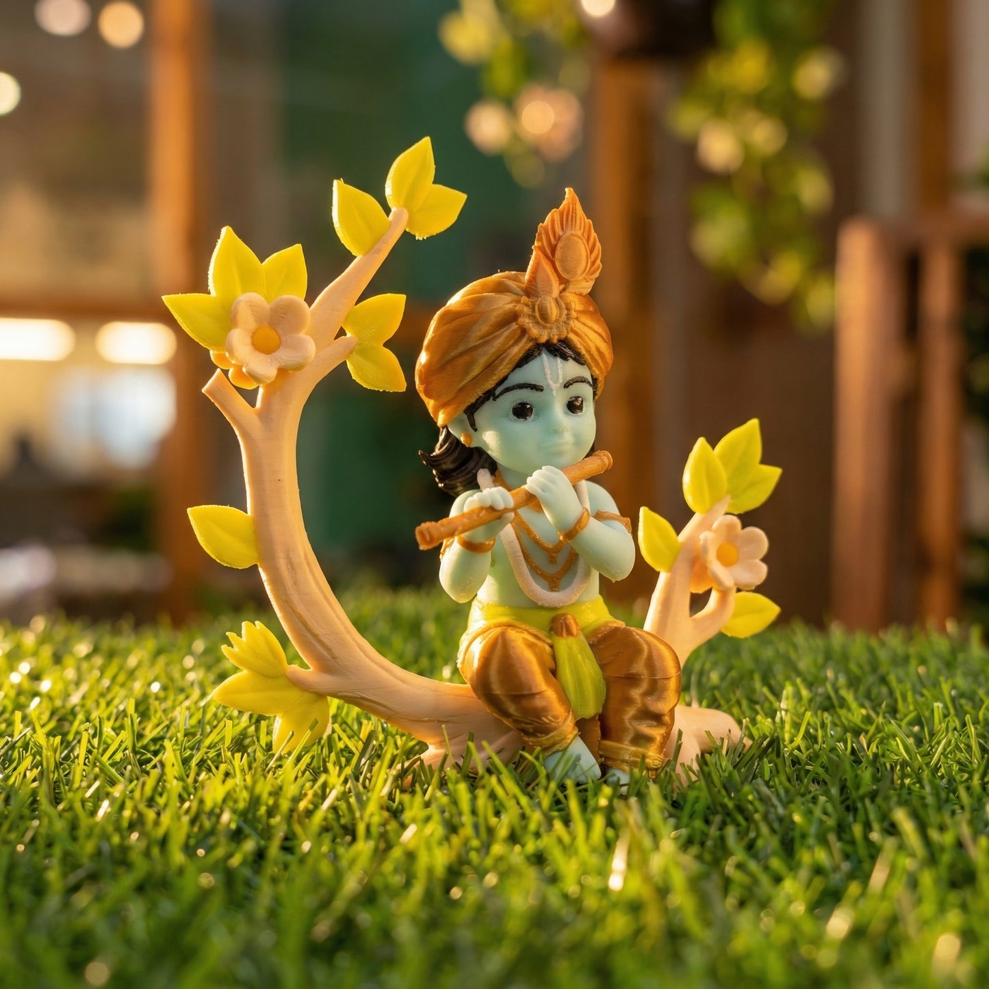 Little Krishna Playing Flute Miniature – 3 Inch
