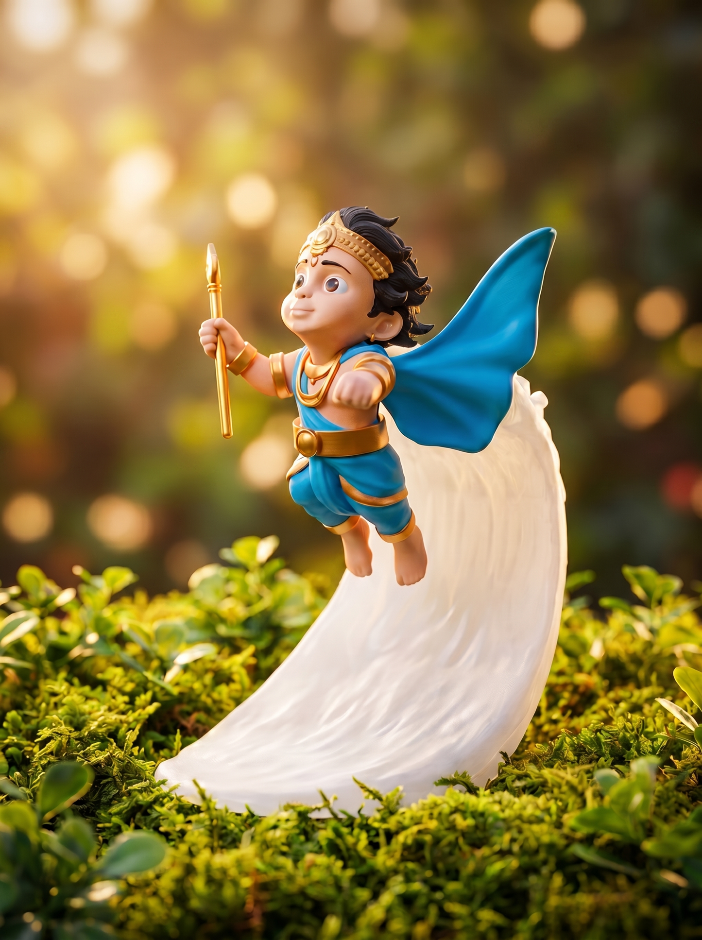 Blue Flying Murugan Car Figurine – Limited Edition Divine Guardian
