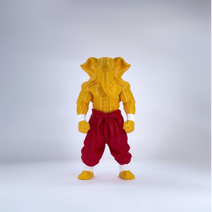 Ganaveera Figu Red 3D Warrior Ganesha Figurine